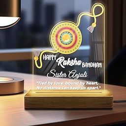 Fashionury Personalized LED Raksha Bandhan Gift – Customized Acrylic LED Lamp with Name & Message Unique Rakhi Gift Idea for Brother, Siblings-9