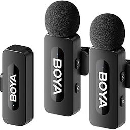 Boya BY-V20 2.4 ghz Omnidirectional Wireless Microphone System with 2 Transmitters & a Receiver for Android/Type-C Devices. 50m Range. for Vlog, Social Media, YouTube Content & Rechargeable Battery.-image-38