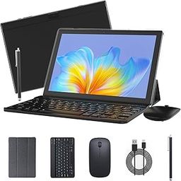 2 in 1 Tablet with Keyboard, Android 13 10 inch tablets include mouse stylus, 12GB RAM, 128GB ROM, 1024GB expandable, 5G WiFi 6, BT5.0, 6000mAh battery, HD display-1