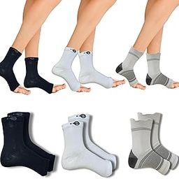 Ecosync Open Toe Bamboo Cotton Neuropathy Compression Socks (Combo Pack of 3: Black + White + Classic Trio) – Moisture-Wicking, Breathable, Diabetic & Neuropathy Pain Relief,Unisex, Eco-Friendly.-image-58