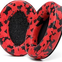 WC PadZ - The Ultimate Upgraded Earpads by Wicked Cushions - Compatible with Audio Technica, HyperX, SteelSeries Arctis & More - Extra Thick - Bigger Opening - Softer Memory Foam - Red Camo-image-12
