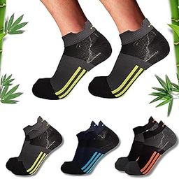 EcoSync Bamboo Socks – 80% Bamboo, Breathable, Moisture-Wicking, Anti-Bacterial, Diabetic Relief, Seamless, Gentle Compression, Copper Nano Tech – 3-Pack (Charcoal/Collegiate Navy/Black)-image-9