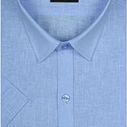 Men's Breathable Cotton Linen Half Sleeves Regular Fit Solid Plain Formal Shirt for Men (GCR232)-picture-6