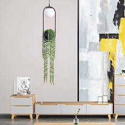 SMOKEY COCKTAIL Sky Garden Planter Light - Beautiful Adjustable LED Ceiling Pendant Lamp With Hanging Planter - White/Warm Light (White Light With Plant)-image-79