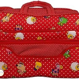 Wearilio Newborn Baby Multipurpose Polyester Diaper/Mother Bag with Holder Diaper Changing Multi Compartment (Colors and Design May Wary). (Pro Red)-image-8