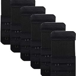 Women's Bra Extenders Soft Comfortable Stretchy Bra Extension Plus Size Elastic Strap Band Extender for Women Hook Bra Strap Extender Bra Extenders (6 PIECES (2 HOOK 3 RAW), BLACK)-9