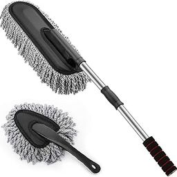DHARU Combo 2 PCS Super Soft Microfiber Car Cleaning Brush Ideal as Mop Duster|Car Duster Exterior with Extendable Handle|Multipurpose Dust Cleaner Car Wash Brush for Home, Kitchen, Office-13