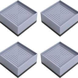 Merishopp 4X Furniture Lifting Pads Stackable Bed Risers for Bookshelf Bed Couch Frame Gray 7.8x7.8x4cm|Home & Garden | Bed & Waterbed Accessories|4X Bed Risers-image-33