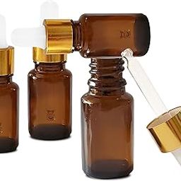 Pure Source India Amber Glass Empty Dropper Bottles, 10 ml, 4 Pieces-10