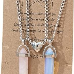 2Pcs Crystal Mutual Attraction Magnets Couple Matching Pendant Necklace Magnetic Love Heart Natural Stone Chakra Necklace for Women Men Boy Girl Teen Healing Meditation Jewelry Birthday Gift-image-38