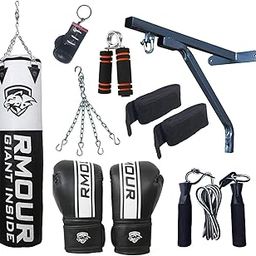IWIN RMOUR White PU Punch Bag for Boxing Training, UnFilled Heavy Bag Set with Punching Gloves, Chain, Wall Bracket, Great for Grappling, MMA, Kickboxing, Muay Thai, Karate, BJJ & Taekwondo (6 Feet)-image-69