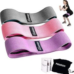 PROIRON Resistance Bands,Exercise Loops [3 Levels] for Men and Women,HIPS Glutes Butt Legs Fitness Training,Yoga,Pilates,Fabric Booty Band Set,Perfect for Home and Gym,Exercise Guide Included-28