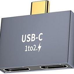 USB Type C Cable 0.2 m USB C Male to Female Dual USB C Splitter Converter Connector Adapter Jointer Hub (Compatible with All Type C Devices, Grey)-20