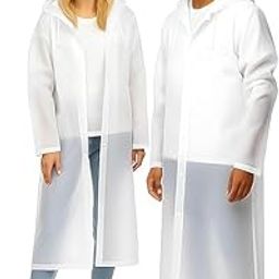 Waterproof Unisex Rain Coat Hooded Full Sleeves Outdoor Men, Women, Boys & Girls Rainwear Poncho Raincoat for Camping, Hiking & Travelling (White) (Pack of 1)-19