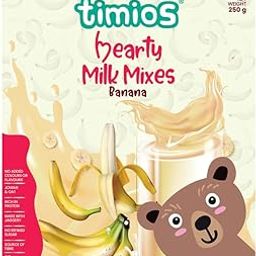 Timios High Protein Banana Swirl Milk Mix |No Sugar | Supergrain Blend of Oats | Organic Jowar | Banana Powder | 250g-image-16