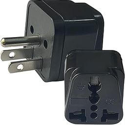 Adaptro Universal Travel Adapter US Converter Plug for Travel India to USA, Japan, Canada, Philippines & More, 10A 250V 3 Pin Conversion Plug, Pack of 2, Black-6