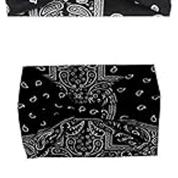 Paisley Print Knot Headband for Men & Women – Criss Cross Wide Stretch Head Wrap | Soft & Comfortable Yoga, Gym & Jogging Hair Band-13