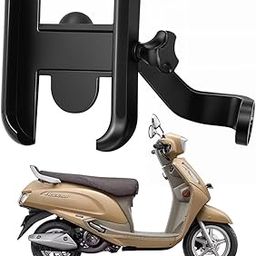WHIPONE Metal CNC Mobile Holder for Scooter, Scooty & Motorcycle Compatible for Suzuki Access 125, Mirror Mount, 360° Rotation, Strong Anti-Slip Grip, Wide Adjustable Fit for All Smartphones (Black)-13