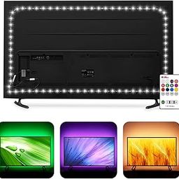 TV Bias Lighting 6500K True White for 70 72 75 80 82 85 Inch HDTV, Hamlite 18Ft USB TV LED Backlight with RF Remote Cover 4/4 Sides Behind TV Background Christmas Lights Ambient Mood Lighting-image-98