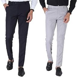 Men's Combo Slim Fit Office wear Formal Trousers/Pant (Pack of 2)-picture-27