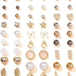 30 Pairs Earrings Combo Set Latest Stylish Crystal Pearl Earrings for Women and Girls (14782er)-52