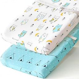 Stretchy Changing Pad Covers BROLEX Carddle Sheet Set for Baby Boys Girls,2 Pack Jersey Knit,Arrow & Owl-picture-16