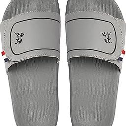 Mens Comfort Sliders Grey, Sky Blue, Black, White, peach, Neon Green, Olive Green Boys Flip-Flops-picture-6