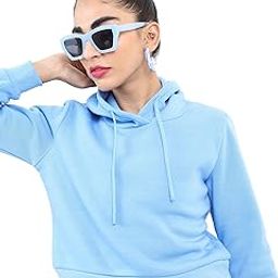 Women's Polyester Hooded Neck Crop Fit Full Sleeve Sweatshirt-picture-26