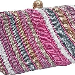 Women's Traditional Designer Embroidered Wine Clutch For Women & Girls | Party Clutches For Ladies Wedding-image-61