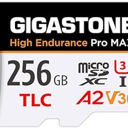 GIGASTONE 256GB Micro SD Card, High Endurance Pro MAX Series Speed up to 160MB/s, Compatible with Redtiger Rove VIOFO VANTRUE PRUVEEO Dash Cam, MicroSDXC UHS-I A2 V30 U3-33