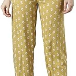 Viscose Women's Printed Mid Rise Casual Style Lounge Pants-image-84