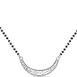 925 Silver Shine Smile Mangalsutra | Silver Mangalsutra with CZ Diamonds | Minimal Jewelry for Women| 925 stamp-image-31