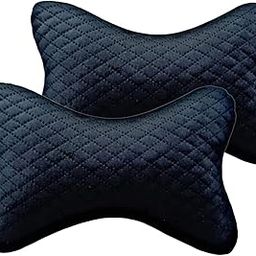 Edylinn Car Neck Rest Pillow Head Rest Cushion for Car Seat with Soft PollyFiber Filling and Elastic Stripes Set of 2 Pcs Black 7D Velvet for Maruti Suzuki Wagon R 2019-picture-18