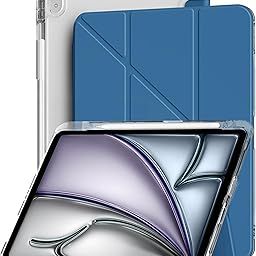 eller santé® Transparent Smart Back Cover Case for iPad (A16) 11th/10th Generation (2025/2022) Pencil Holder Free-Angle Viewing with Adjustable Stand 11-inch/10.9-inch [Auto Sleep Wake]- Blue-image-2