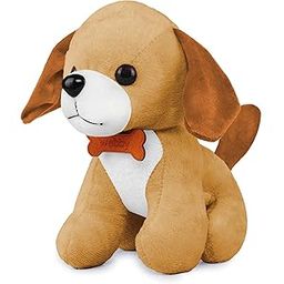 Webby Soft Animal Plush Standing Dog Toy 20cm, Brown-15