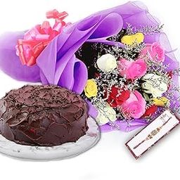 EG2i Floral Cake Delight with Fresh Flower Bunch, Tasty Cake and Rakhi for Brother | Special Raksha Bandhan Gift Combo for Siblings | Celebrate with Love | Same Day Delivery-image-6