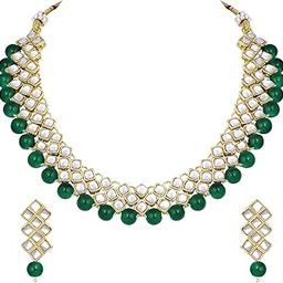 Kundan Faux Pearl Necklace & Jewelry Set Gift for Women-image-93