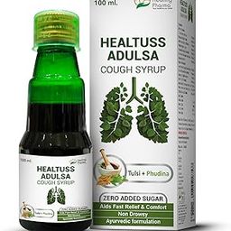 Healing Pharma - Healtuss Adulsa Cough Syrup With Tulsi & Phudina | Ayurvedic Remedy | Zero Added Sugar - 100ml x Pack of 2-image-36