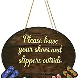 Vibhsa Please Remove Your Shoes Outside Wall Or Front Door Hanging Sign Board For Shop,Office and Home Door Hanging (Multi)-30