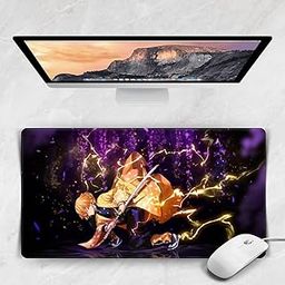 Replix Long Anime Mouse Pad - (11 x 23 inch) Computer Anime Printed Big Mousepad with Anti-Slip Rubber Base & Smooth Mouse Control for Laptop, MacBook Pro, Gaming (Demon Slayer (Zenitsu-2))-22