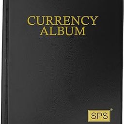 SPS 120 Pockets Currency Album for Notes, PU Leather Cover, Fits Large Currency Notes, Black,all ages-10