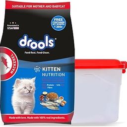 Drools Kitten Dry Cat Food, Mackerel Flavour 1 kg with Free Container Pack-image-53