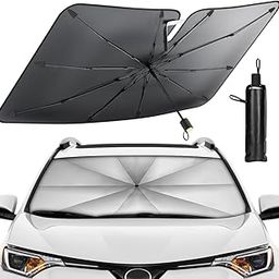 ANYCHO Car Umbrella Sun Shade Cover,Foldable Car Windscreen Sunshade Cover UV Block Car Front Window (Heat Insulation Protection)，car Umbrella for Auto Sedan, SUV Windshield (Small)-image-12