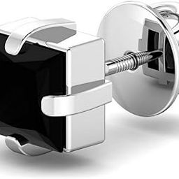 White Gold and Diamond Black Stud Earrings-image-27