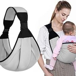 Veloxi Baby Sling Carrier - Adjustable Baby Wrap for Newborns to Toddlers (0-36 Months) | Ergonomic, Lightweight, Breathable Mesh & Cotton Fabric | Hands-Free Baby Carrier with Thick Shoulder Straps for Comfort & Support-image-78
