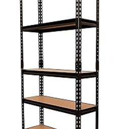 72 * 36 * 15 Inches 5 Shelves Iron Matte Finish Adjustable Shelving Unit Storage Utility Display Rack Steel Boltless Rivet Rack, Black-picture-27