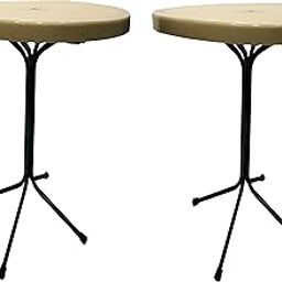 RATISON Restaurant Dining Bar Table Dining Table Easily Foldable and Portable and Light Weight Table (2, Beige, for Standing Person)-image-62