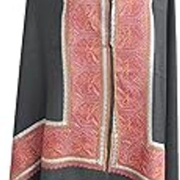 Kashmiri polywool shawl with four sided sozni and tilla embroidery || Black color-picture-33