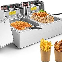 Large Size 2 Tank DEEP Fryer Machine 6+6 Ltrs for Hotels & Restaurants-image-32