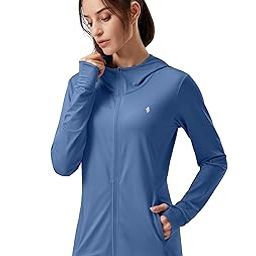 Women's UPF 50+ Sun Protection Hoodie Jacket Lightweight Long Sleeve Sun Shirt for Women with Pocket Hiking Outdoor, Dark Blue, XX-Large-image-71